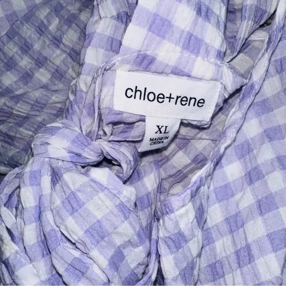 NWT Open Bow Back Lavender Gingham Long Dress Summer Midi Maxi Dress XL New - Picture 6 of 7